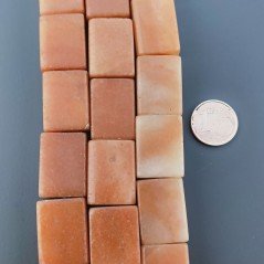 Avventurina Arancio Naturale in Perline Forma Rettangolare Piatto Liscio Foro Passante 15X20mm