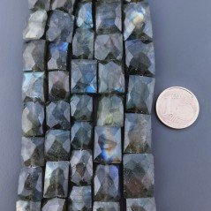 Labradorite Naturale in Perline Forma Rettangolare Piatto Sfaccettato Foro Passante