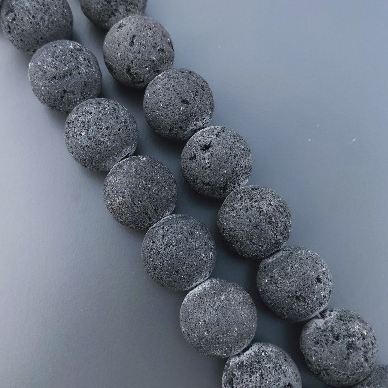 Pietra Lavica Perline Forma Tondo Liscio 18mm