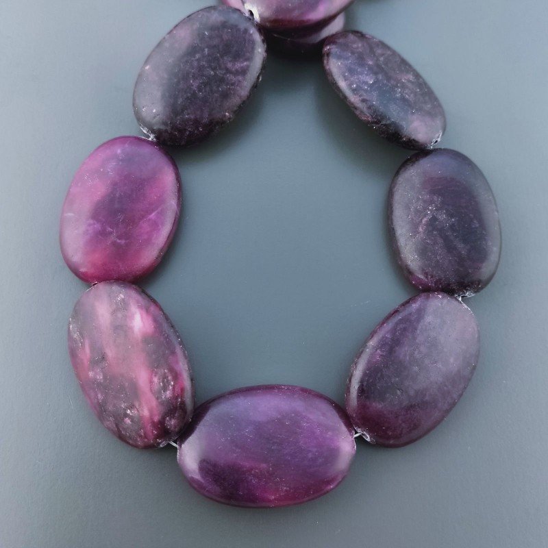 Sugilite Rinforzato in Perline Forma Ovale Piatto Liscio Foro Passante 20X30mm