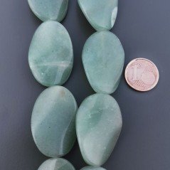 Avventurina Verde Naturale in Perline Forma Ovale Elicoidale Liscio Foro Passante 20X30mm