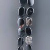 Onice Nera Naturale in Perline Forma Ovale Piatto Liscio Foro Passante 13X18mm
