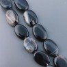 Onice Nera Naturale in Perline Forma Ovale Piatto Liscio Foro Passante 13X18mm