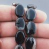 Onice Nera Naturale in Perline Forma Ovale Piatto Liscio Foro Passante 13X18mm