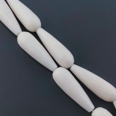 Resina Beige in Perline Forma Goccia Tondo Sfaccettato Foro Passante 10X30mm