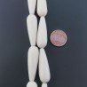 Resina Beige in Perline Forma Goccia Tondo Sfaccettato Foro Passante 10X30mm