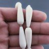 Resina Beige in Perline Forma Goccia Tondo Sfaccettato Foro Passante 10X30mm