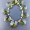 Cristallo Giallo Verde in Perline Forma Ovale Piatto Sfaccettato Foro Laterale 22X28mm