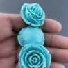 Resina Perline Celesti Forma Rosa Inciso Liscio Foro Passante 30mm