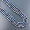 Perline in Vetro Stile Murano Blu Lavorato Forma Ovale Liscio Foro Passante