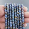 Perline in Vetro Stile Murano Blu Lavorato Forma Ovale Liscio Foro Passante