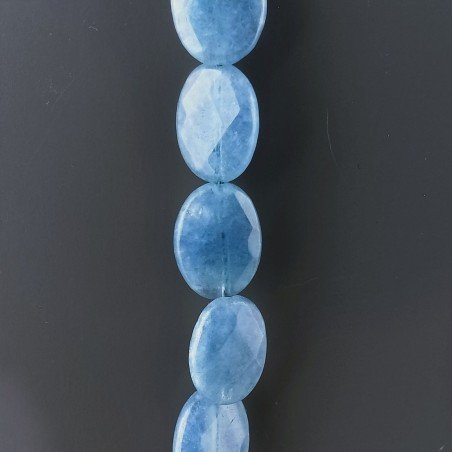 Angelite in Perline Forma Ovale Piatto Sfaccettato Foro Passante 15X20mm