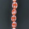 Cristallo Arancio a Strisce in Perline Forma Ovale Piatto Liscio Foro Passante 15X20mm