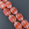 Cristallo Arancio a Strisce in Perline Forma Ovale Piatto Liscio Foro Passante 15X20mm