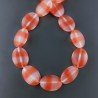 Cristallo Arancio a Strisce in Perline Forma Ovale Piatto Liscio Foro Passante 15X20mm