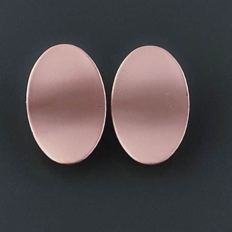 Base Per Orecchini In Zama A Perno Chiuso Forma Ovale 14X22mm-Rosato 1 paio
