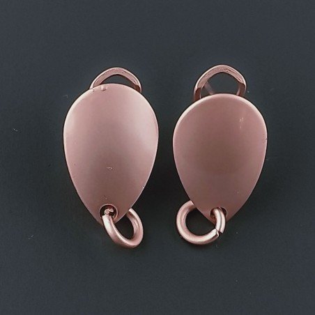 Base Per Orecchini In Zama A Perno Chiuso Forma Gocce 11X18mm-Rosato 1 paio