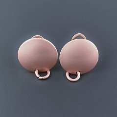 Base Per Orecchini In Zama A Perno Chiuso Forma Tondo 17mm-Rosato 1 paio