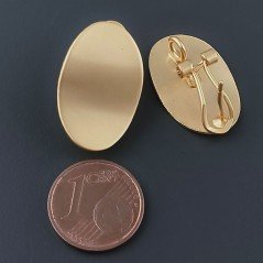 Base Per Orecchini In Zama A Perno Chiuso Forma Fantasia 22X14mm-Dorato 1 paio