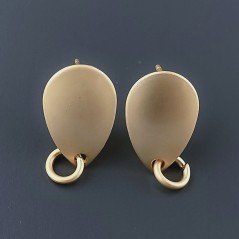 Base Per Orecchini In Zama A Perno Forma Gocce 18X11mm-Dorato 1 paio