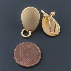 Base Per Orecchini In Zama A Perno Forma Gocce 18X11mm-Dorato 1 paio
