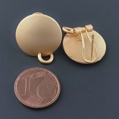 Base Per Orecchini In Zama A Perno Chiuso Forma Tondo 17mm-Rosato 1 paio