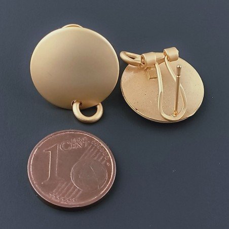 Base Per Orecchini In Zama A Perno Chiuso Forma Tondo 17mm-Rosato 1 paio