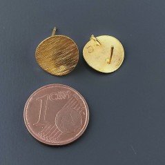 Base Per Orecchini In Zama A Perno Forma Tondo Piatra 10mm-Dorato 1 paio