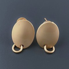 Base Per Orecchini In Zama A Perno Forma Ovale 18X12mm-Dorato 1 paio