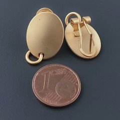 Base Per Orecchini In Zama A Perno Forma Ovale 18X12mm-Dorato 1 paio