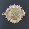 Connettore In Zama Opaco Forma Fiore Del Sole 66X52mm-Dorato 1pz