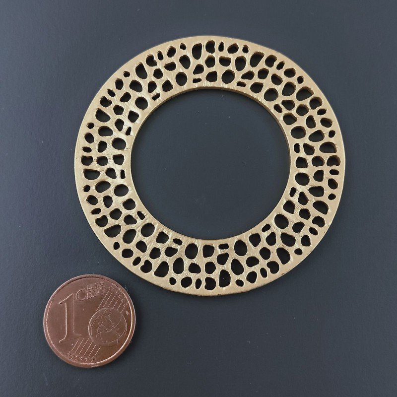 Connettore In Zama Opaco Forma Tondo Filigrana 50mm-Dorato 1pz
