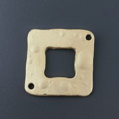 Connettore In Zama Forma Quadrato Battuto 26mm-Dorato 1pz