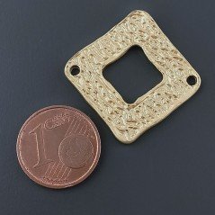 Connettore In Zama Forma Quadrato Battuto 26mm-Dorato 1pz