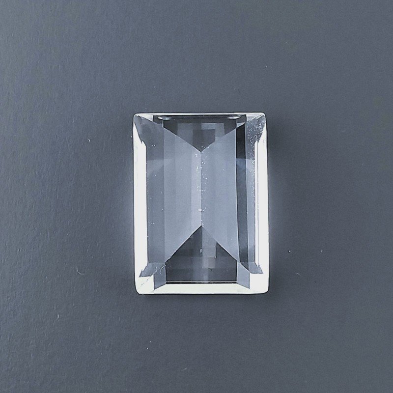 Cristallo Di Rocca Naturale Taglio Baguette Sfaccettata a Mano Gemma Sciolta 16X12X8mm 13+ Carati 1pz
