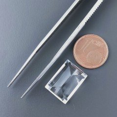 Gemma Sciolta di Cristallo di Rocca Naturale, Taglio Baguette Sfaccettato a Mano, 16x12x8 mm, 13+ ct