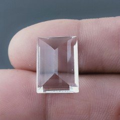 Gemma Sciolta di Cristallo di Rocca Naturale, Taglio Baguette Sfaccettato a Mano, 16x12x8 mm, 13+ ct
