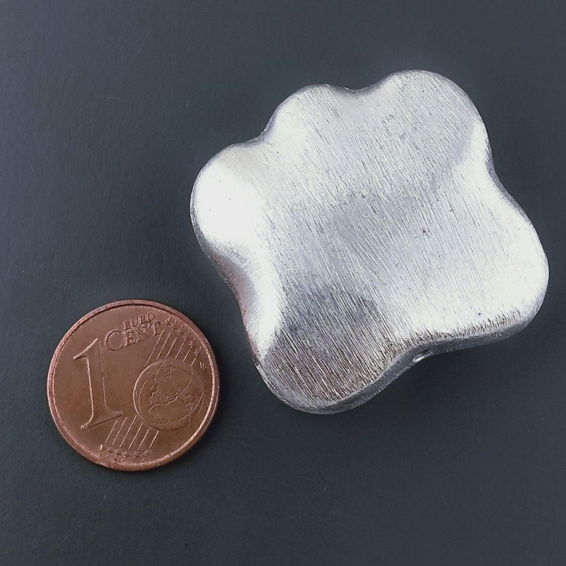 Distanziatore In Ottone Forma Fantasia Satinato 28X28mm-Argentato 1pz
