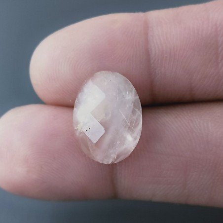 Quarzo Rosa Naturale Taglio Ovale Cabochon Sfaccettata Fatto Mano 12X16mm 9,50 Carati 1pz
