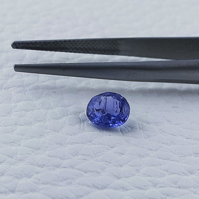 Tanzanite Naturale Taglio Ovale Sfaccettata Fatto a Mano Gemma Sciolta 6x7mm 2,40 Carati 1pz