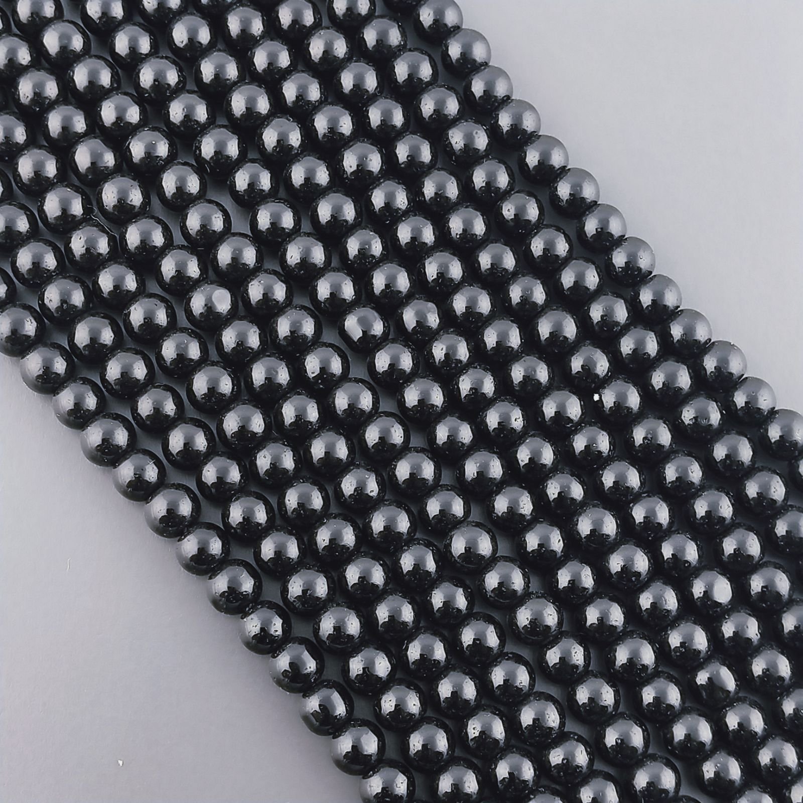 Onice Nera Perline Forma Tondo Liscio 04mm
