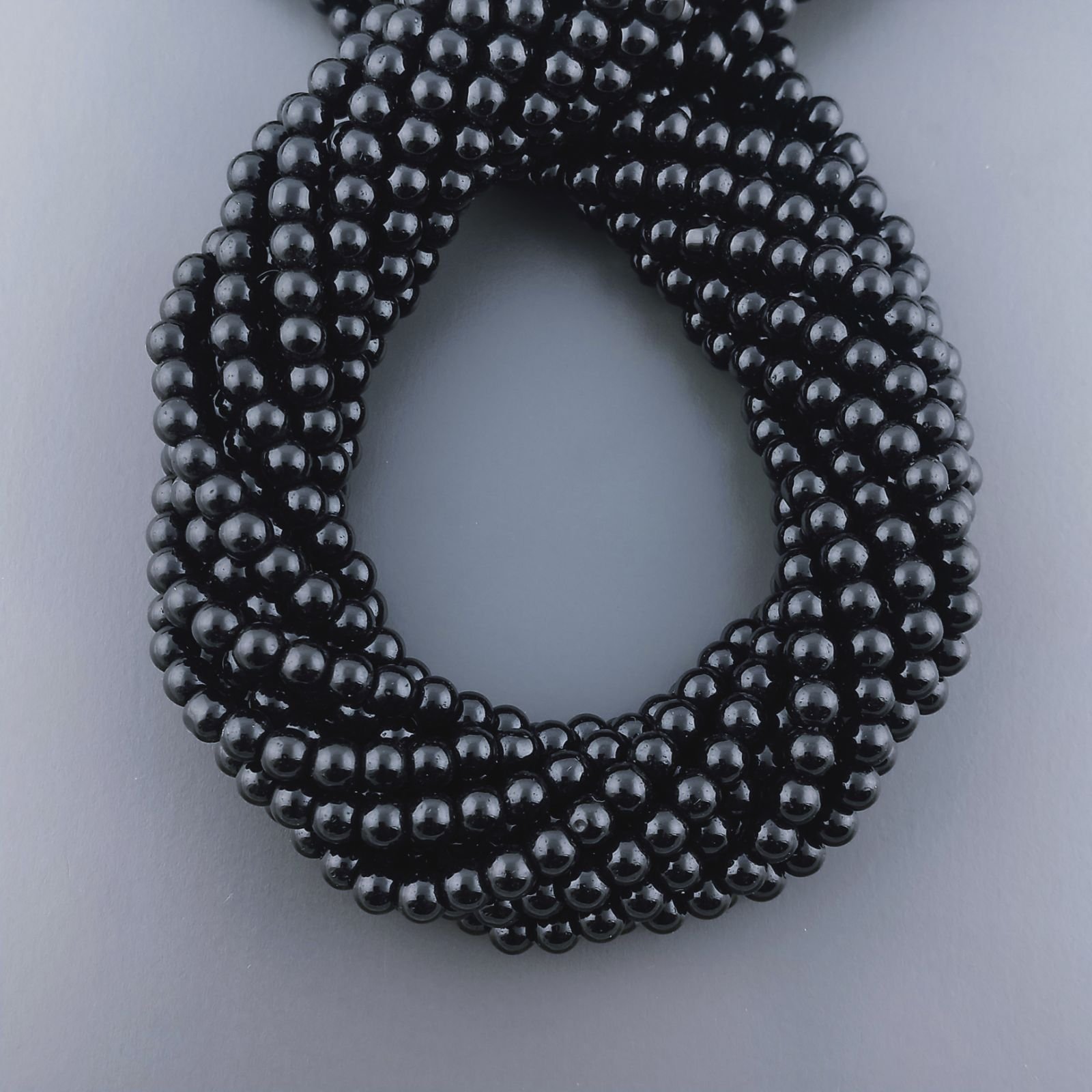 Onice Nera Perline Forma Tondo Liscio 04mm