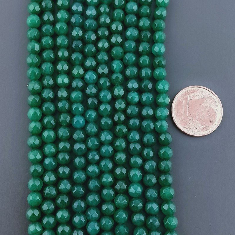 Giada Verde Smeraldo Perline Forma Tondo Sfaccettato 04mm
