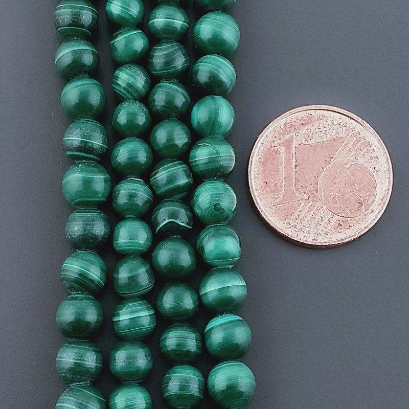 Malachite Naturale Perline Forma Tondo Liscio 5,50mm