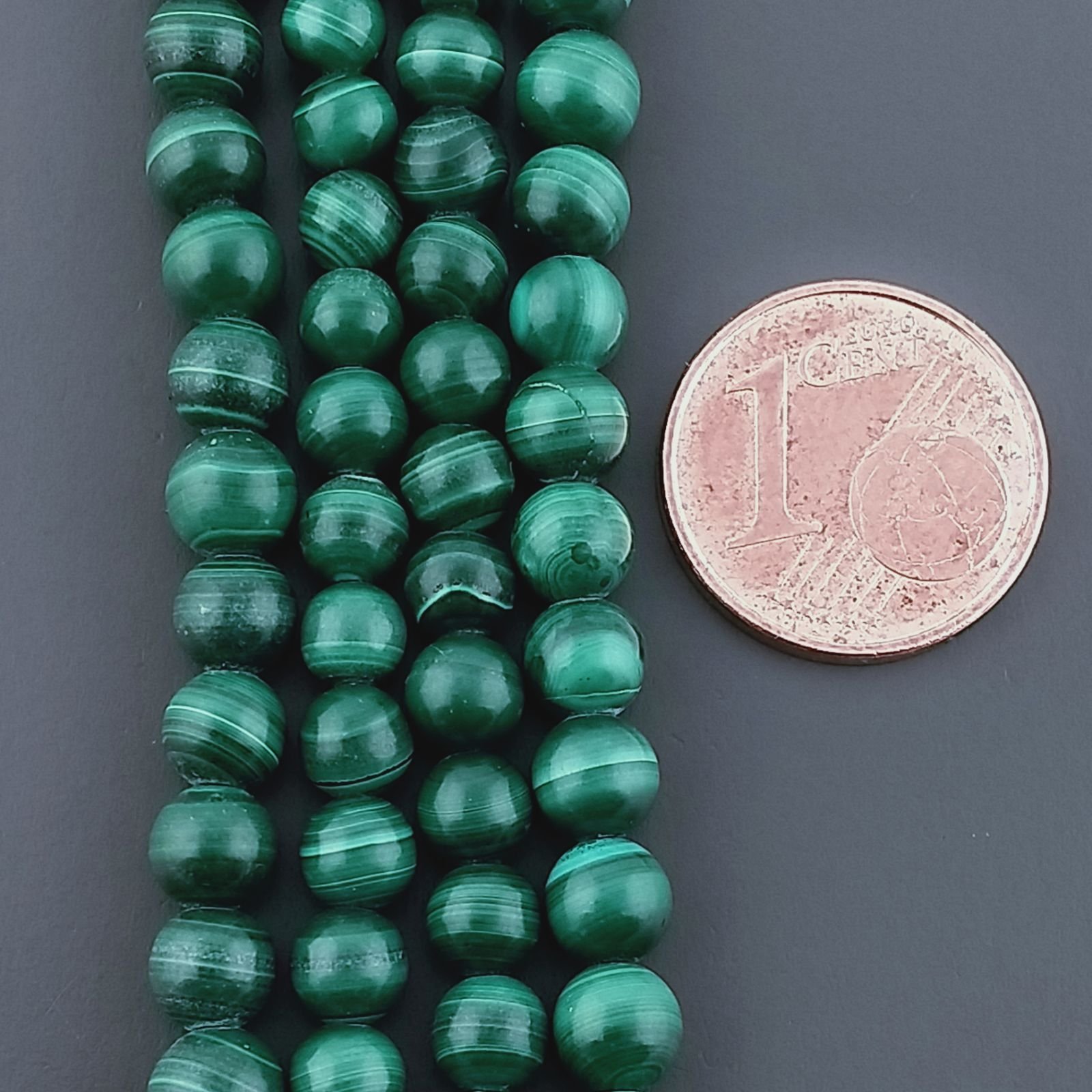 Malachite Naturale Perline Forma Tondo Liscio 5,50mm
