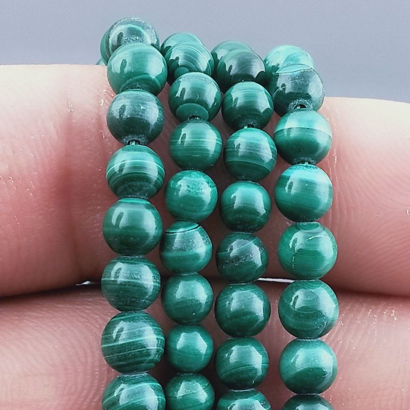Malachite Naturale Perline Forma Tondo Liscio 5,50mm