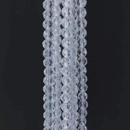 Cristallo Di Rocca Perline Forma Tondo Sfaccettato 04mm