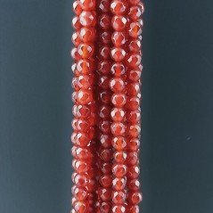 Corniola Rossa Perline Forma Tondo Sfaccettato 04mm