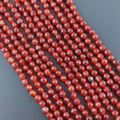 Corniola Rossa Perline Forma Tondo Sfaccettato 04mm