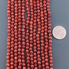 Corniola Rossa Perline Forma Tondo Sfaccettato 04mm